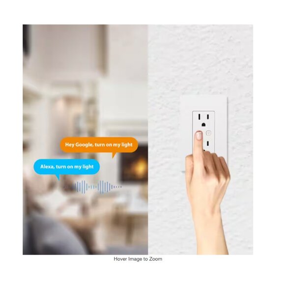 NIB HUBSPACE Smart 15 Amp 120-Volt Tamper Resistant White Duplex Outlet - Picture 5 of 8